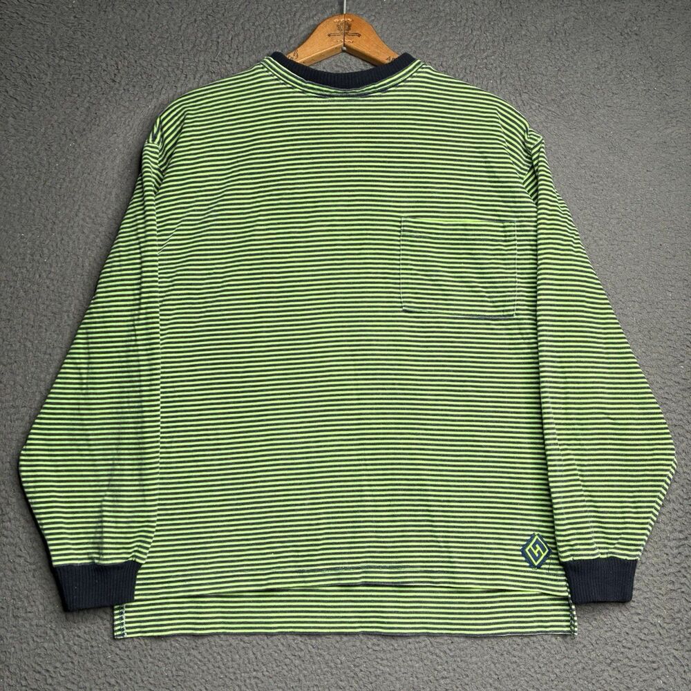 Vintage L7 Surf Stripe 80s 90s Neon Skate Beach T Shirt Made In USA Mens Small